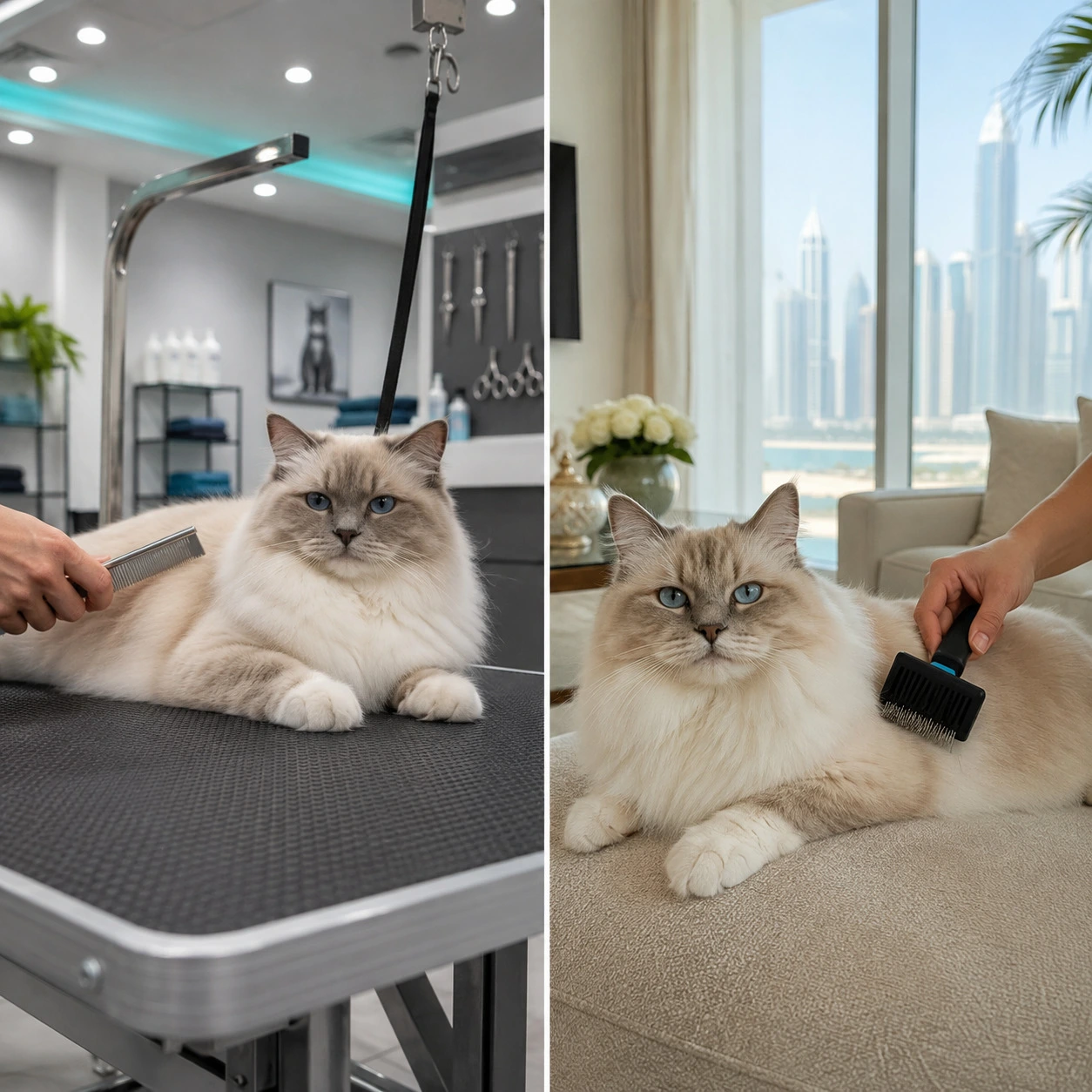 Cat Grooming in Abu Dhabi: Salon vs Home Visit