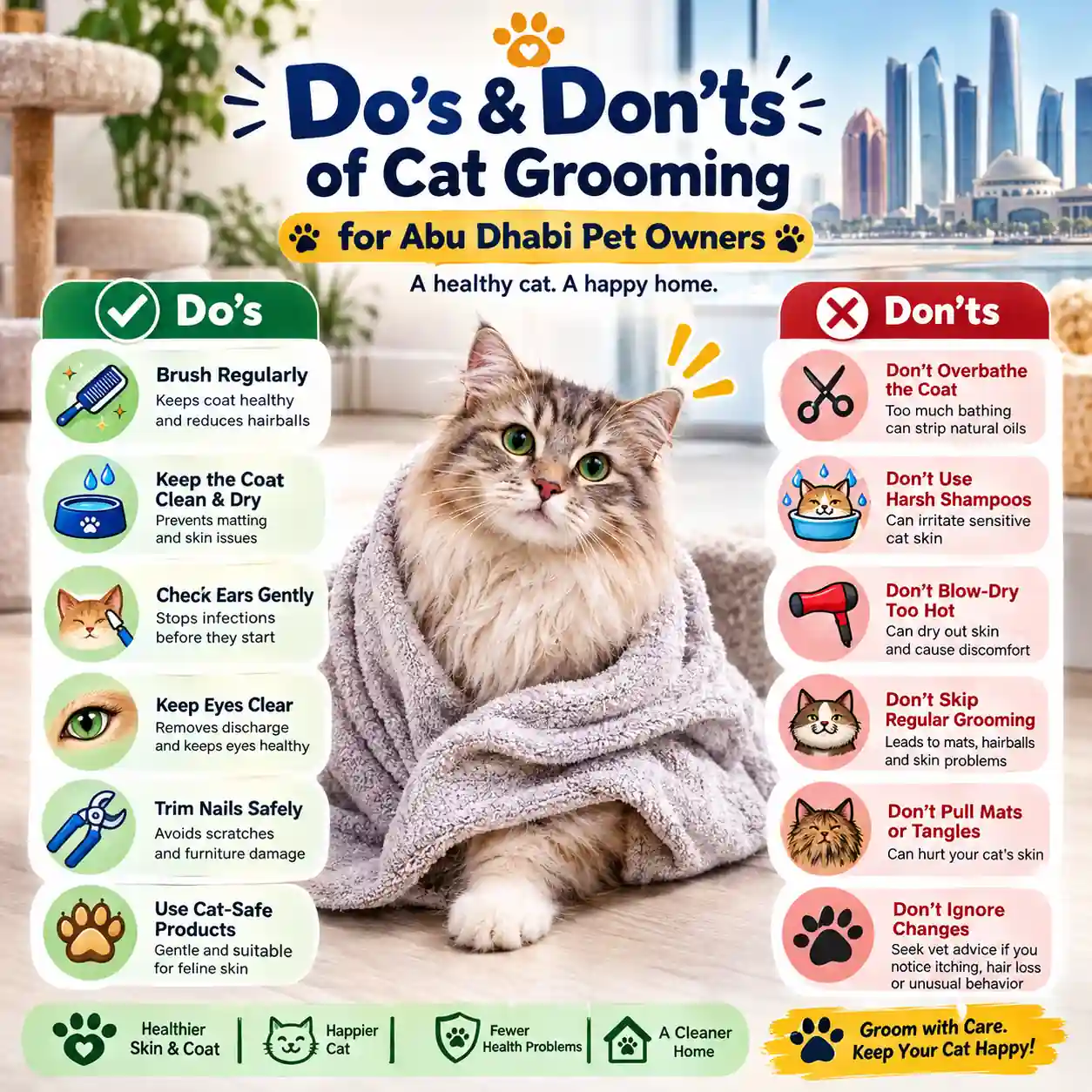 Do's and Don'ts of Cat Grooming for Abu Dhabi